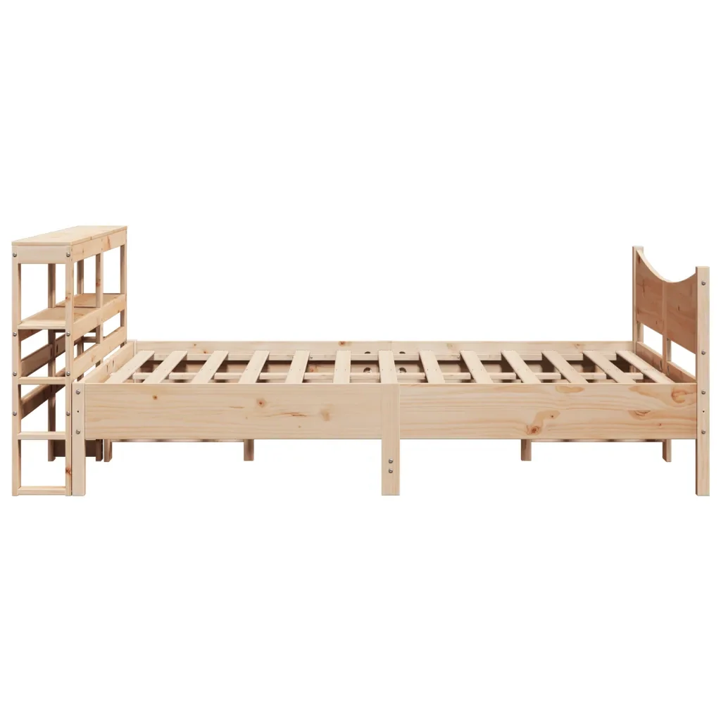 Letto matrimoniale | Letto per adulti | Giroletto con Testiera 140x190 cm in Legno Massello di Pino - Image 7