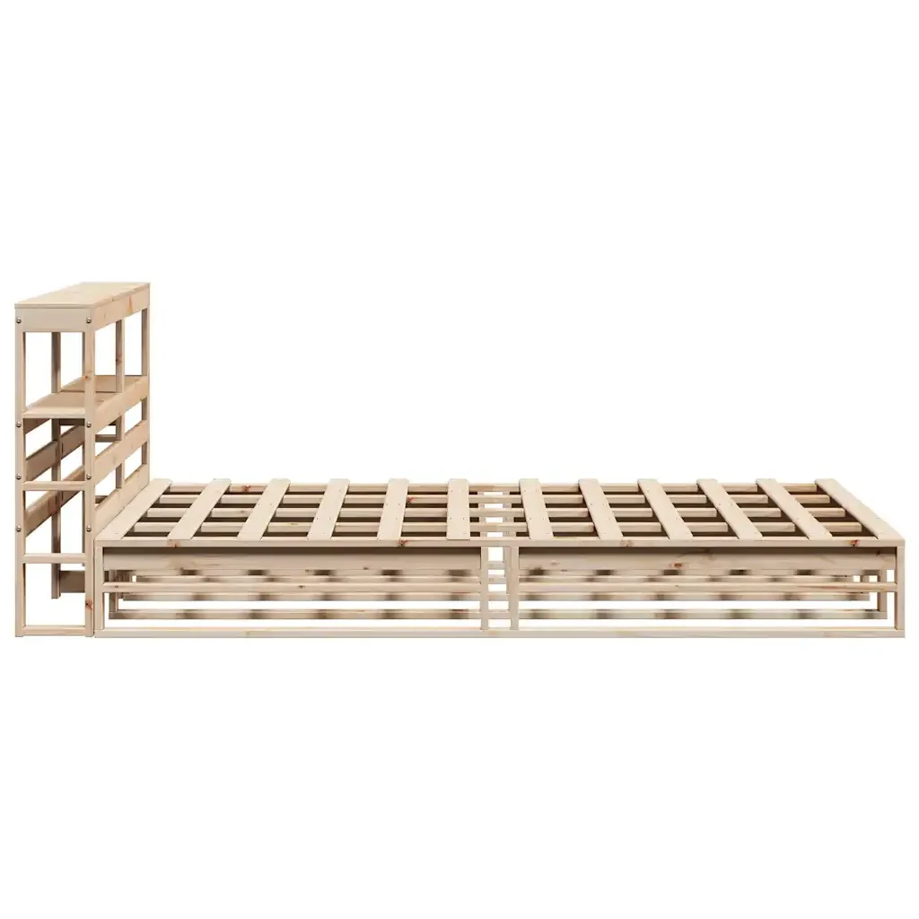 Letto matrimoniale | Letto per adulti | Giroletto con Testiera 140x190 cm in Legno Massello di Pino - Image 7