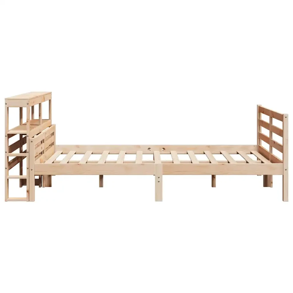 Letto matrimoniale | Letto per adulti | Giroletto con Testiera 140x190 cm in Legno Massello di Pino - Image 5