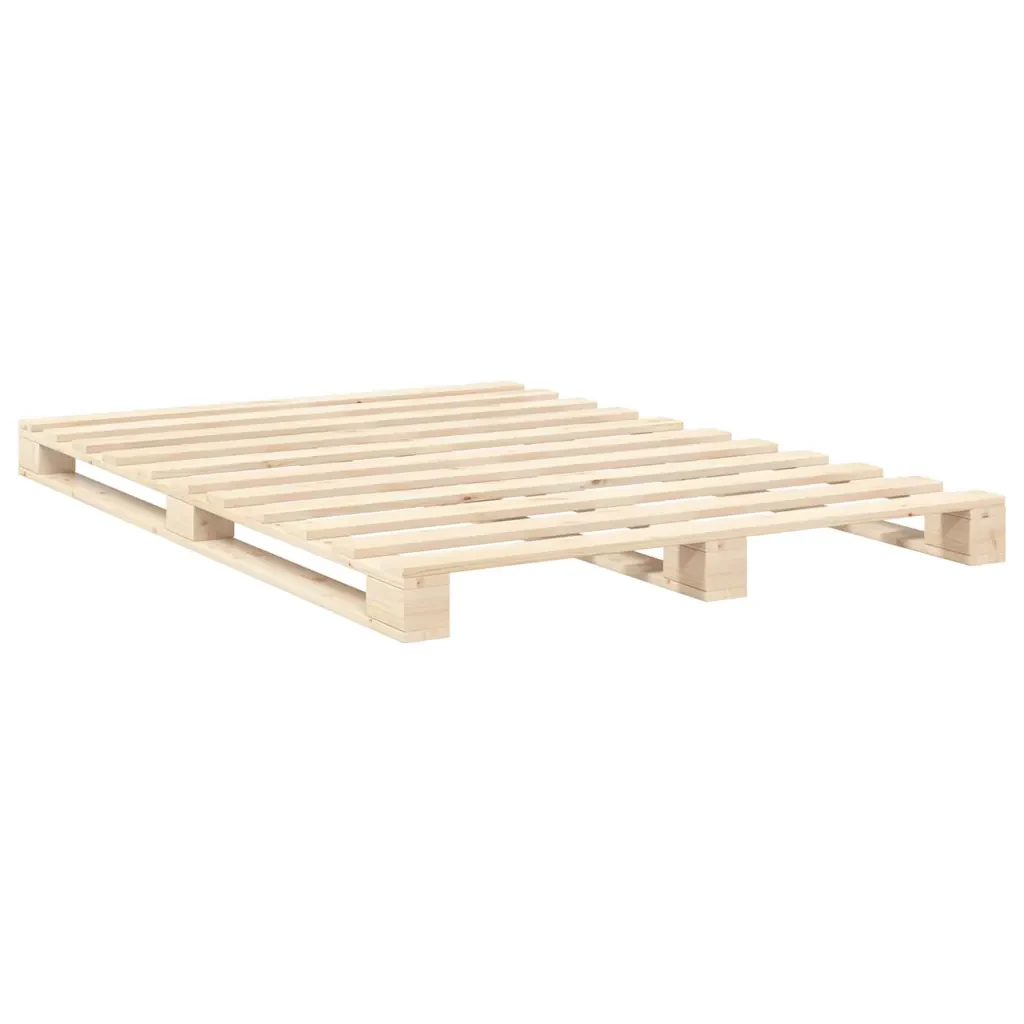 Letto matrimoniale | Letto per adulti | Giroletto con Testiera 140x200 cm in Legno Massello di Pino - Image 7