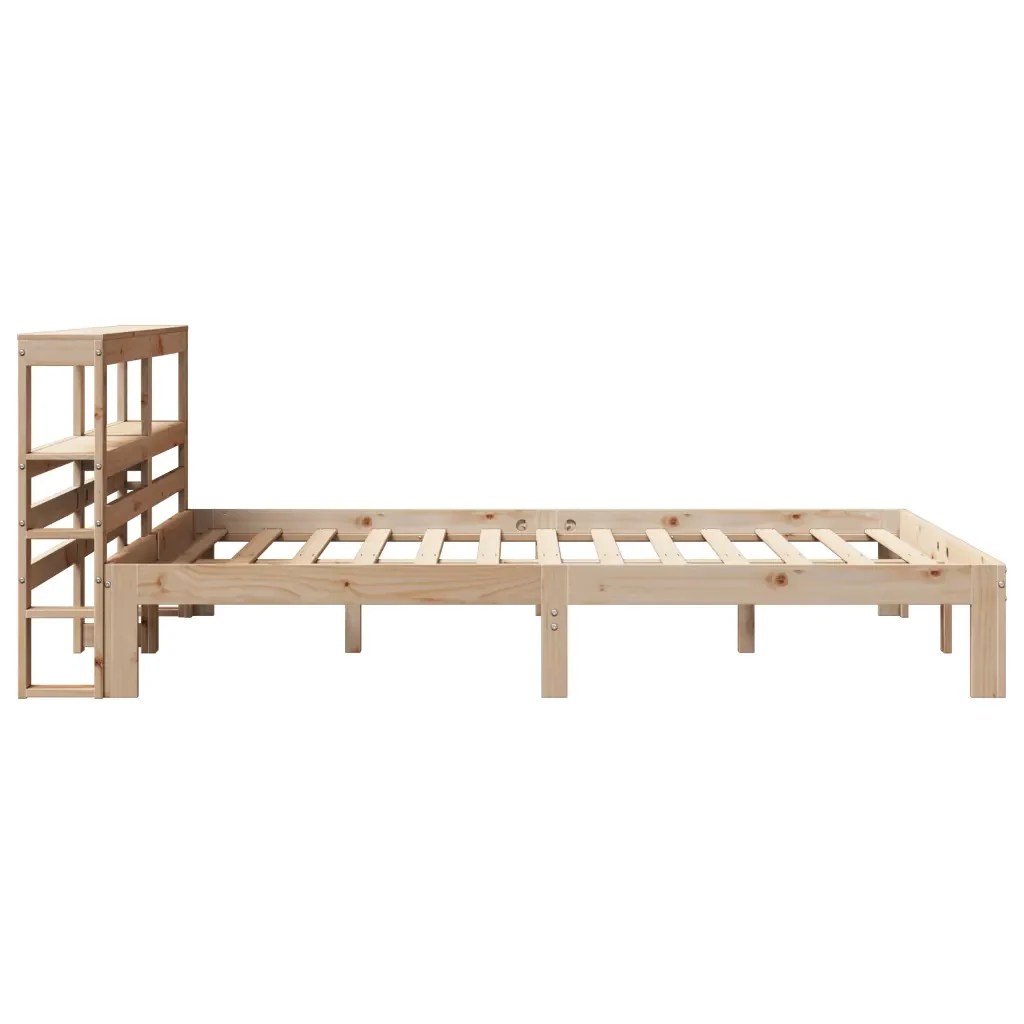 Letto matrimoniale | Letto per adulti | Giroletto con Testiera 140x200 cm in Legno Massello di Pino - Image 5