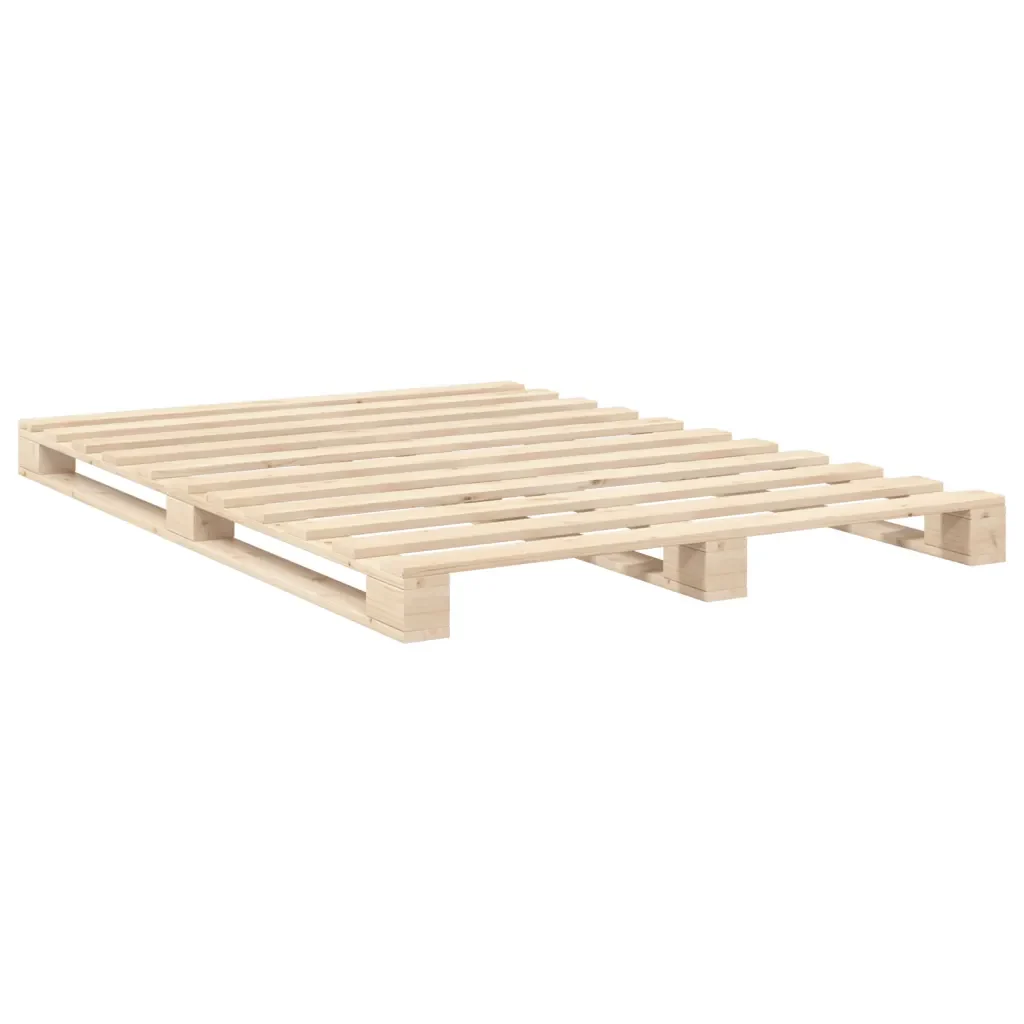 Letto matrimoniale | Letto per adulti | Giroletto con Testiera 140x200 cm in Legno Massello di Pino - Image 7