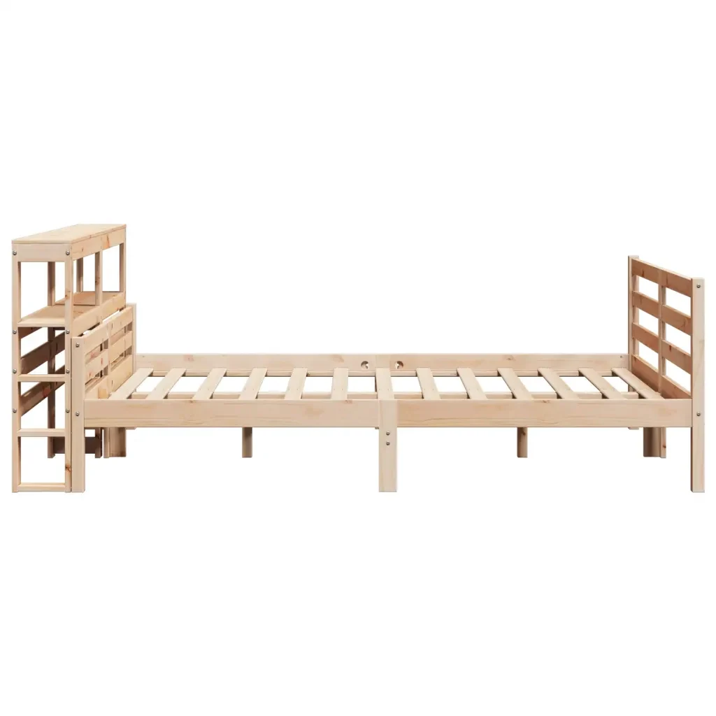 Letto matrimoniale | Letto per adulti | Giroletto con Testiera 140x200 cm in Legno Massello di Pino - Image 5