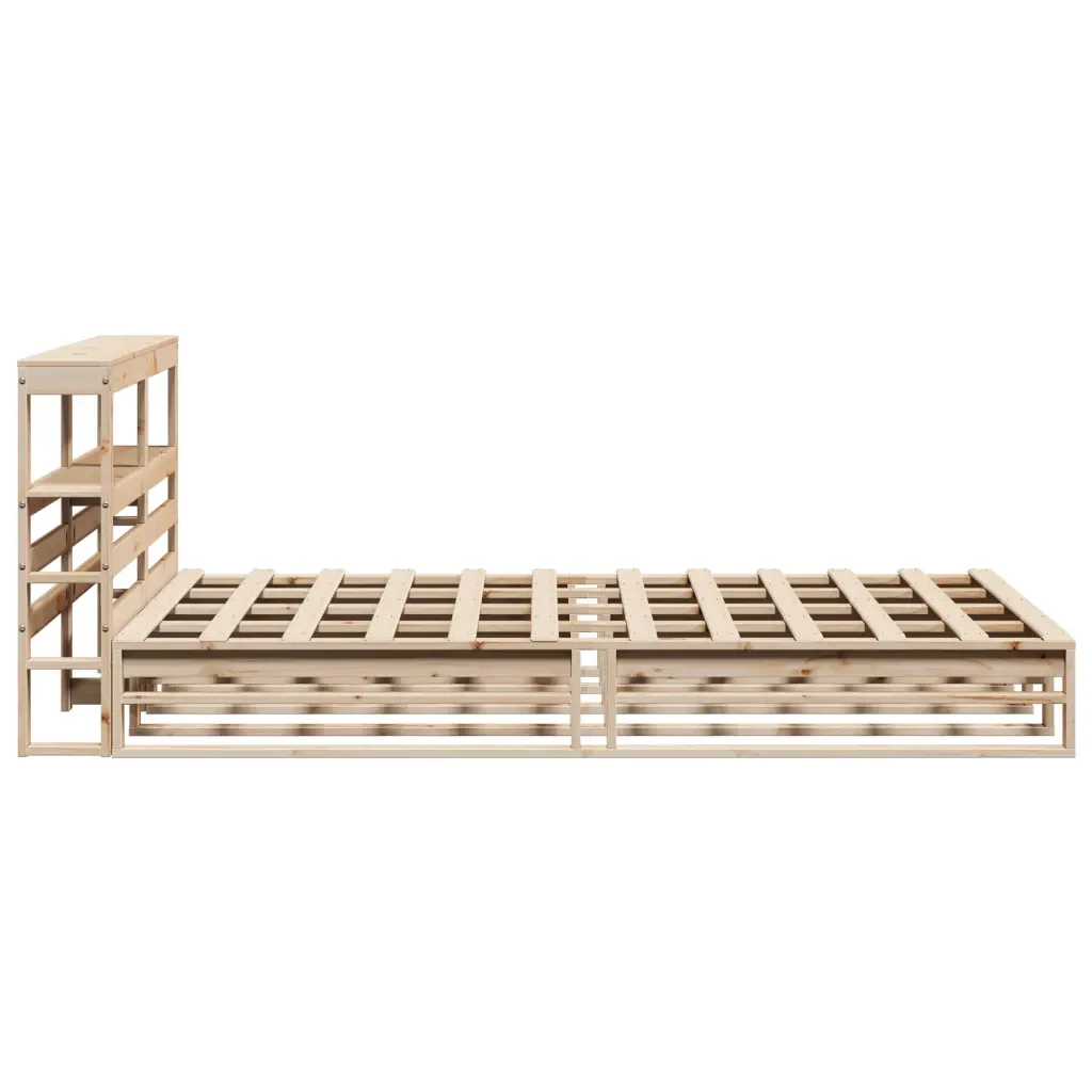 Letto matrimoniale | Letto per adulti | Giroletto con Testiera 140x200 cm in Legno Massello di Pino - Image 7
