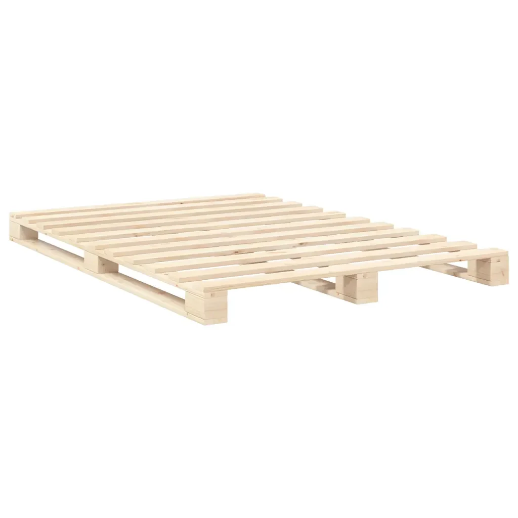 Letto matrimoniale | Letto per adulti | Giroletto con Testiera 140x200 cm in Legno Massello di Pino - Image 7