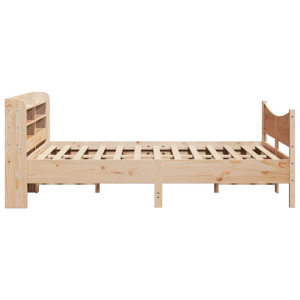 Letto matrimoniale | Letto per adulti | Giroletto con Testiera 160x200 cm in Legno Massello di Pino - Image 7