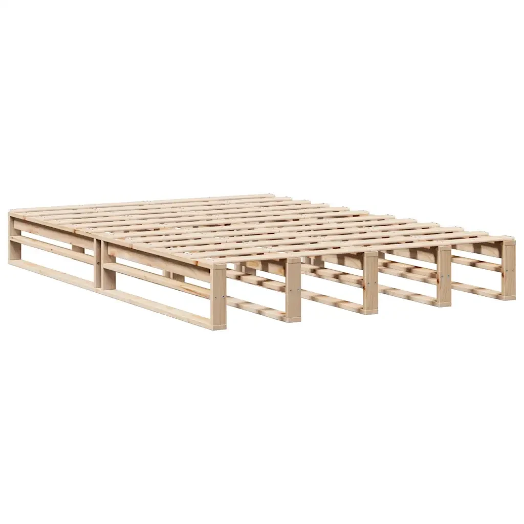 Letto matrimoniale | Letto per adulti | Giroletto con Testiera 160x200 cm in Legno Massello di Pino - Image 5