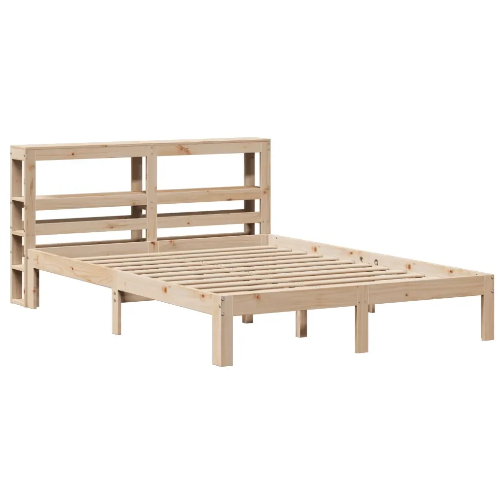 Letto matrimoniale | Letto per adulti | Giroletto con Testiera 160x200 cm in Legno Massello di Pino - Image 3