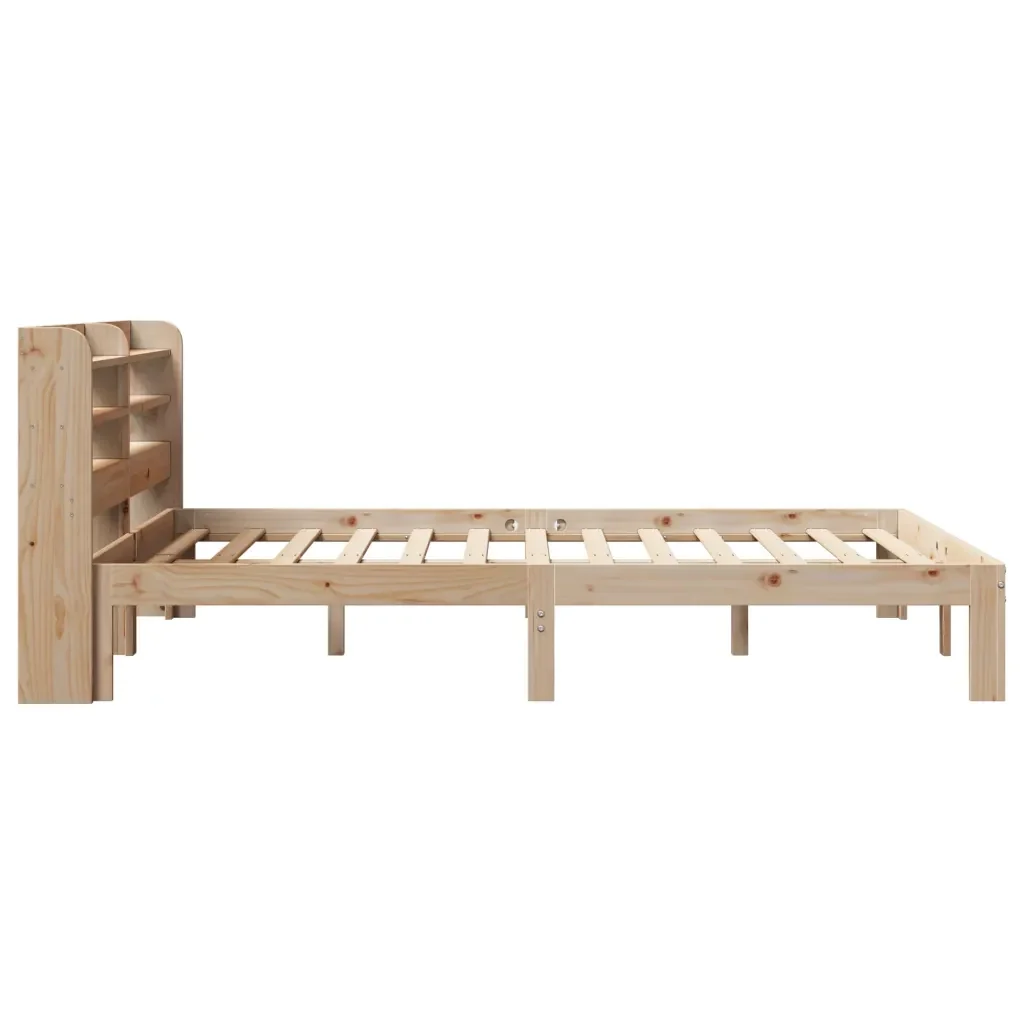 Letto matrimoniale | Letto per adulti | Giroletto con Testiera 160x200 cm in Legno Massello di Pino - Image 5