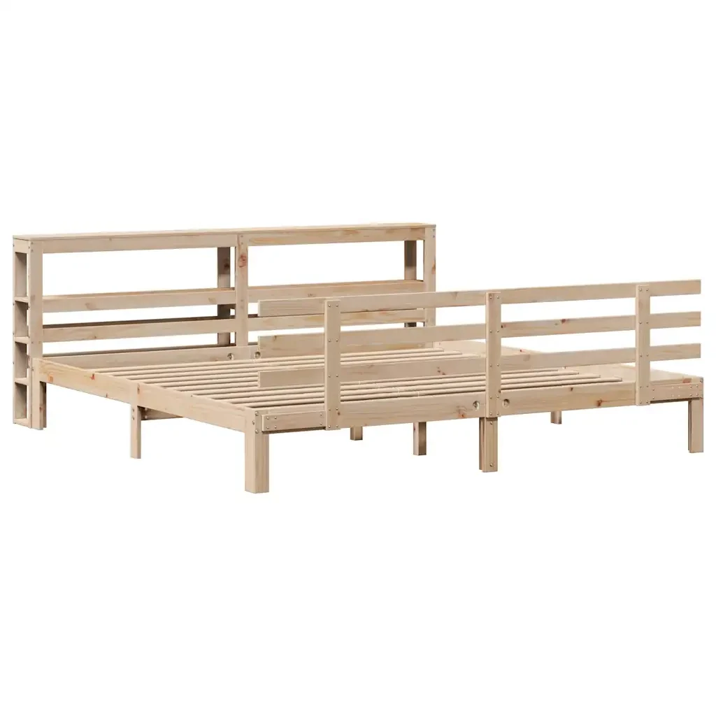 Letto matrimoniale | Letto per adulti | Giroletto con Testiera 180x200 cm Massello Pino - Image 3