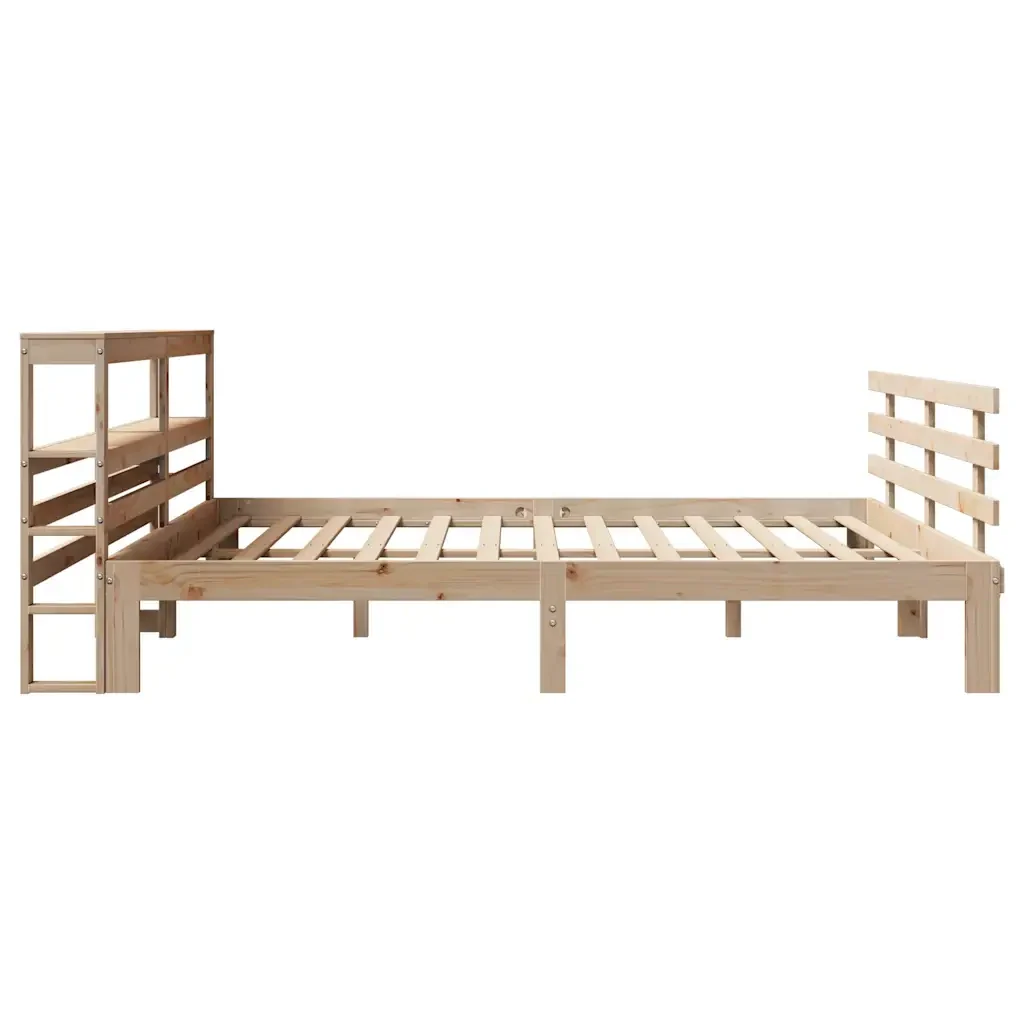 Letto matrimoniale | Letto per adulti | Giroletto con Testiera 180x200 cm Massello Pino - Image 7
