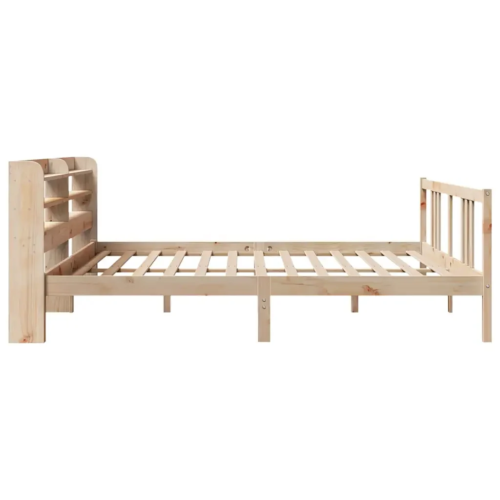 Letto matrimoniale | Letto per adulti | Giroletto con Testiera 200x200 cm in Legno Massello di Pino - Image 7