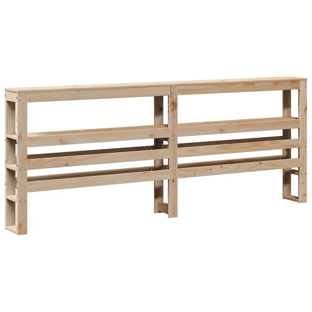 Letto matrimoniale | Letto per adulti | Giroletto con Testiera 200x200 cm in Legno Massello di Pino - Image 8