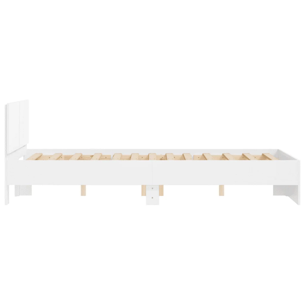 Letto matrimoniale | Letto per adulti | Giroletto con Testiera Bianco 120x190 cm - Image 6