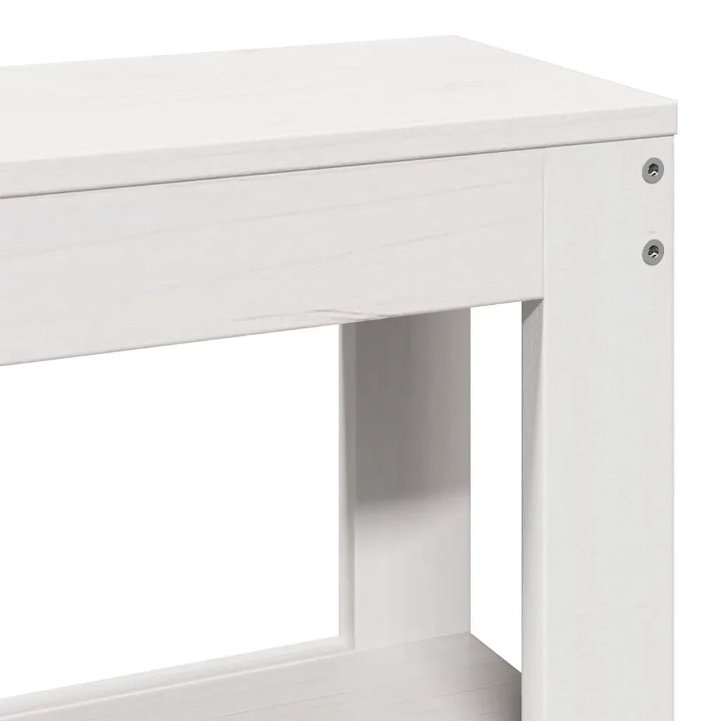 Letto matrimoniale | Letto per adulti | Giroletto con Testiera Bianco 120x190 cm Legno Massello di Pino - Image 9
