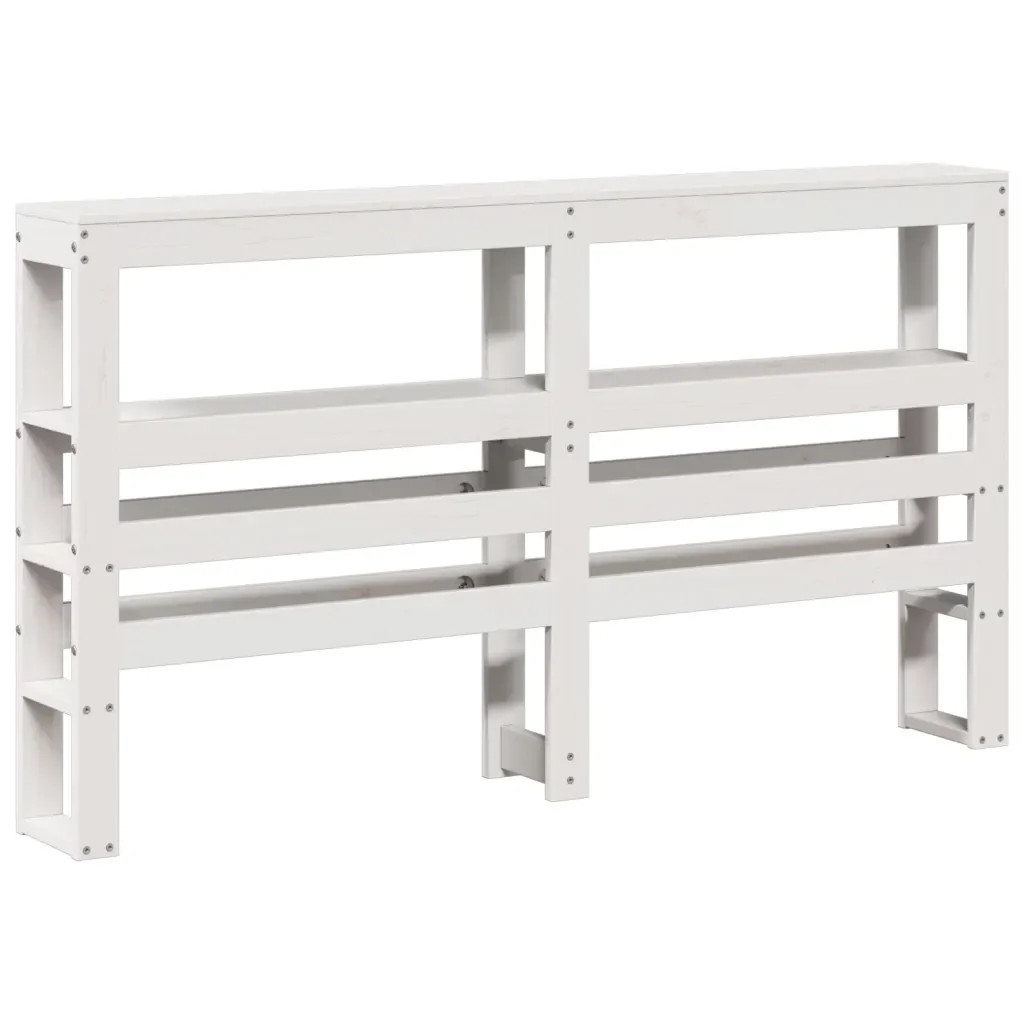 Letto matrimoniale | Letto per adulti | Giroletto con Testiera Bianco 120x190 cm Legno Massello di Pino - Image 6
