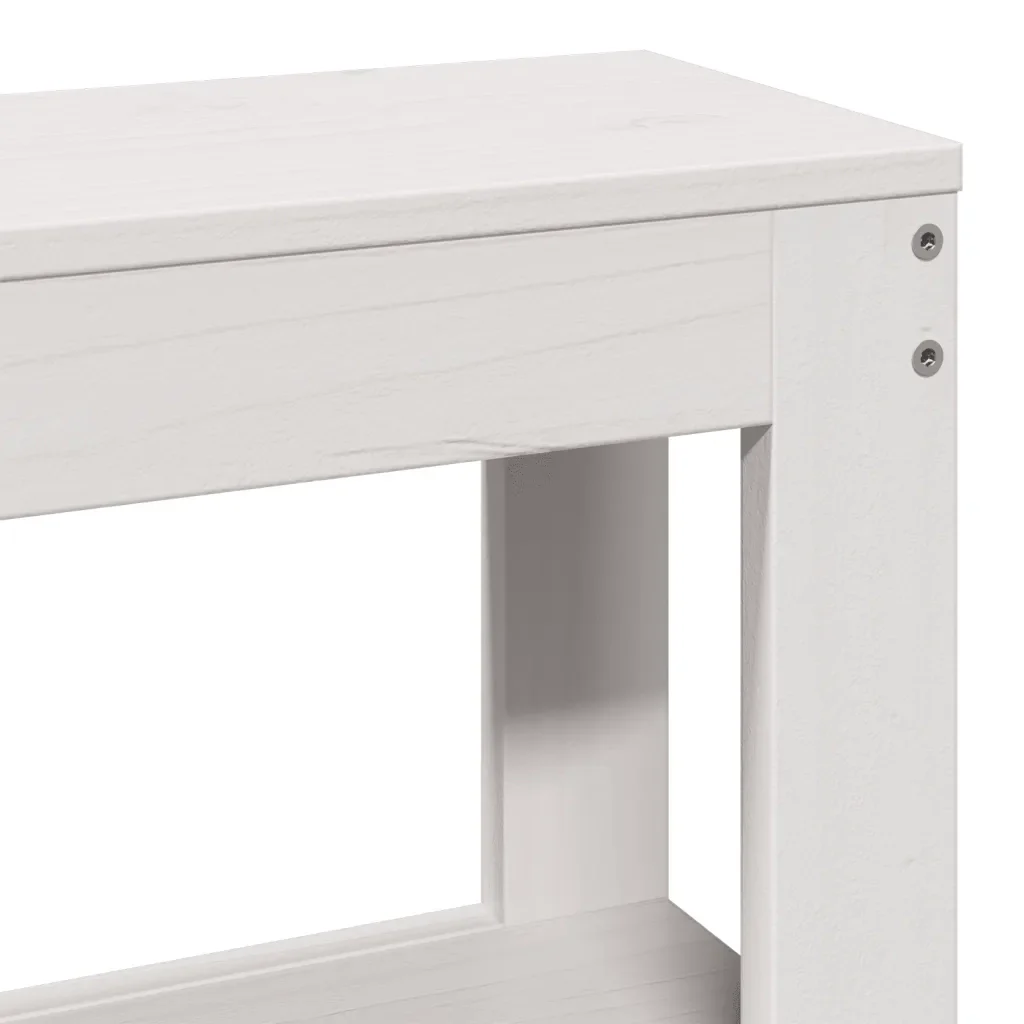 Letto matrimoniale | Letto per adulti | Giroletto con Testiera Bianco 120x190 cm Legno Massello di Pino - Image 10