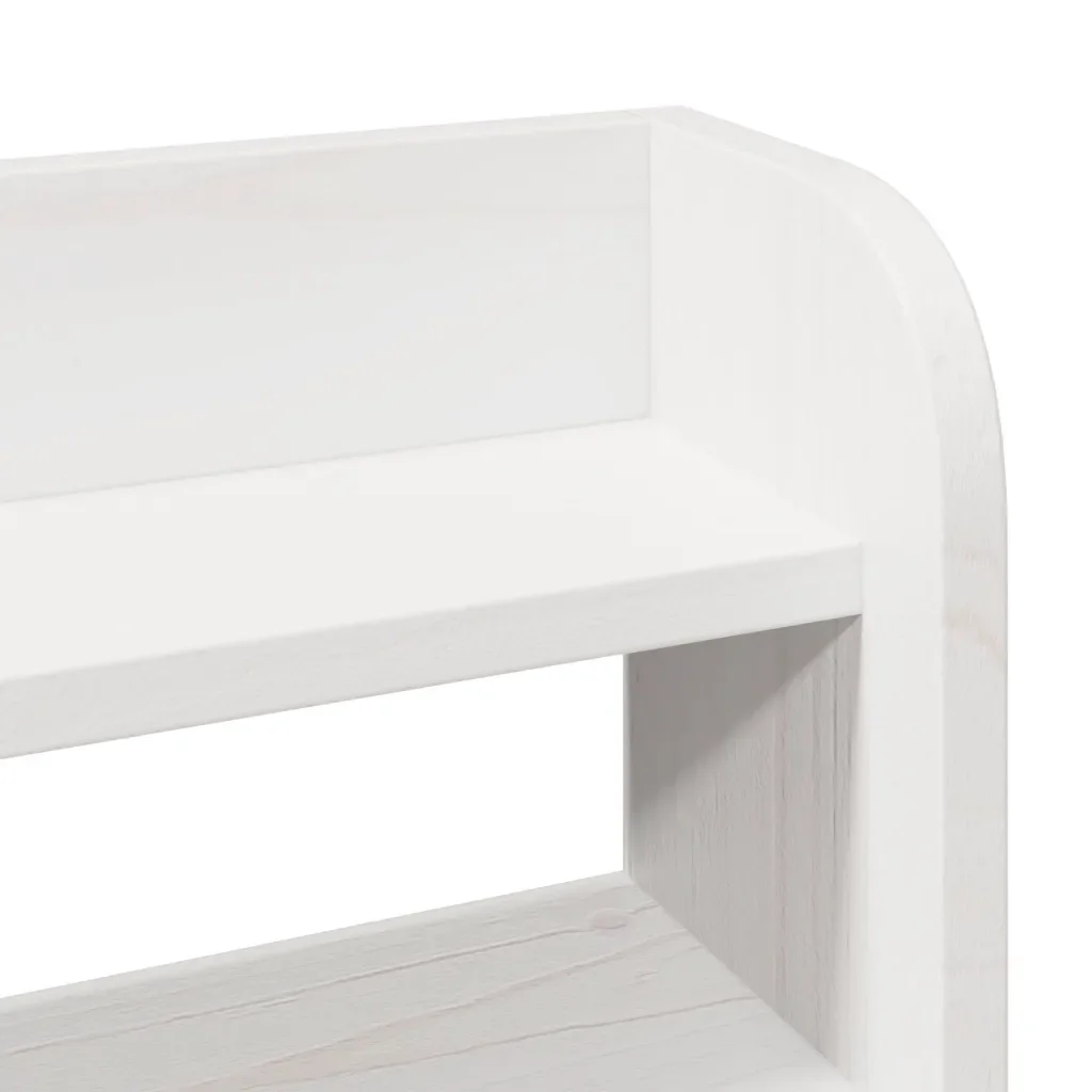 Letto matrimoniale | Letto per adulti | Giroletto con Testiera Bianco 120x190 cm Legno Massello di Pino - Image 9