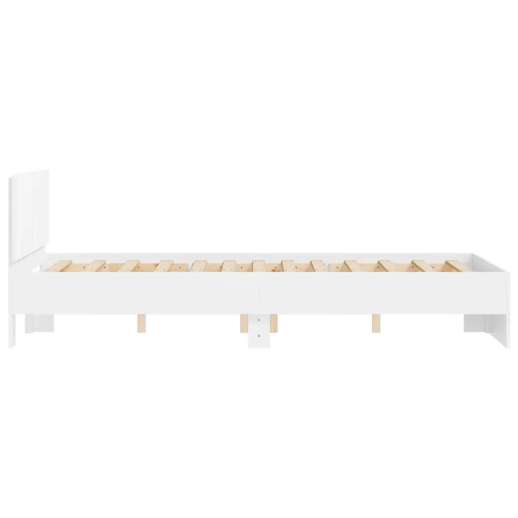 Letto matrimoniale | Letto per adulti | Giroletto con Testiera Bianco 120x200 cm - Image 6