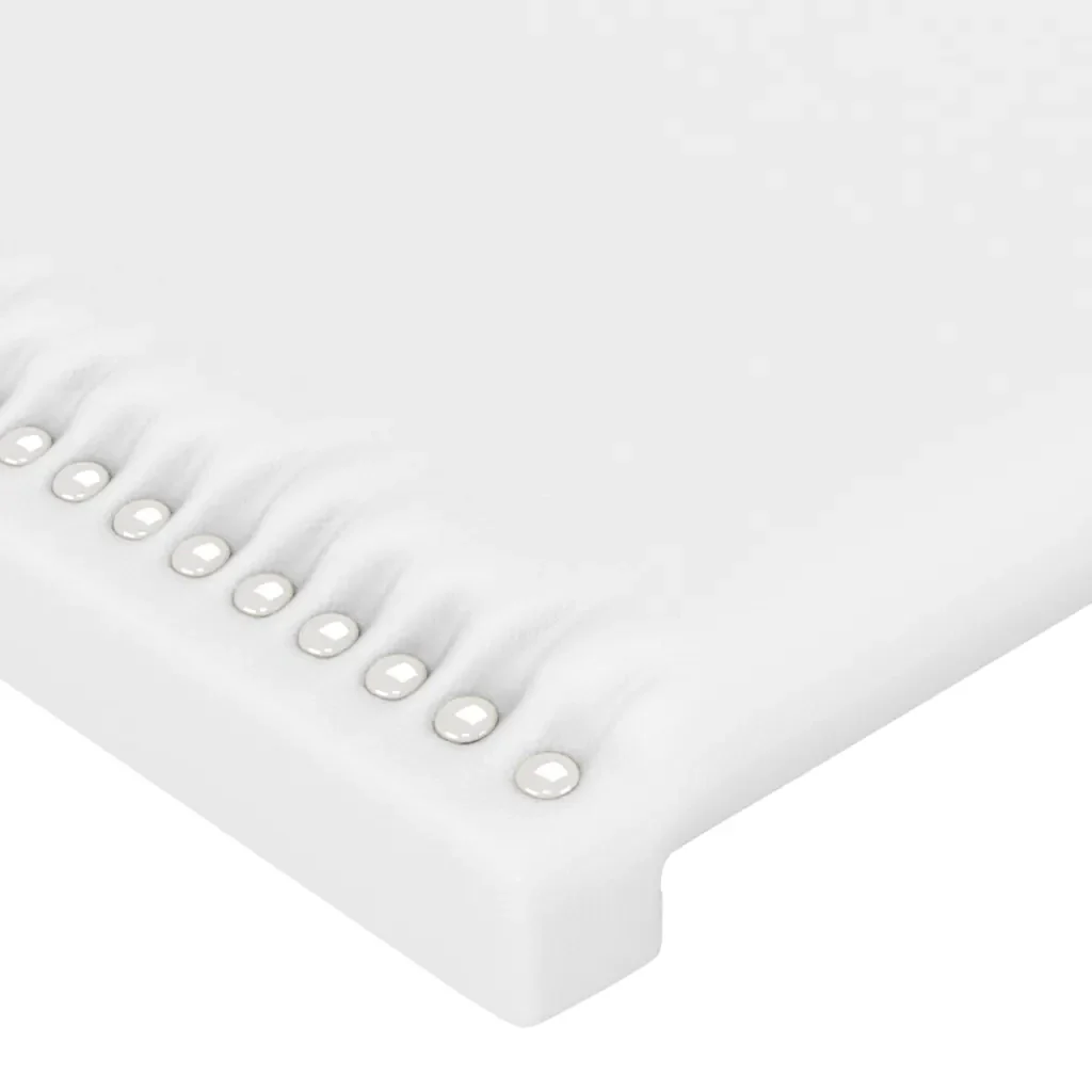 Letto matrimoniale | Letto per adulti | Giroletto con Testiera Bianco 120x200 cm in Similpelle - Image 10