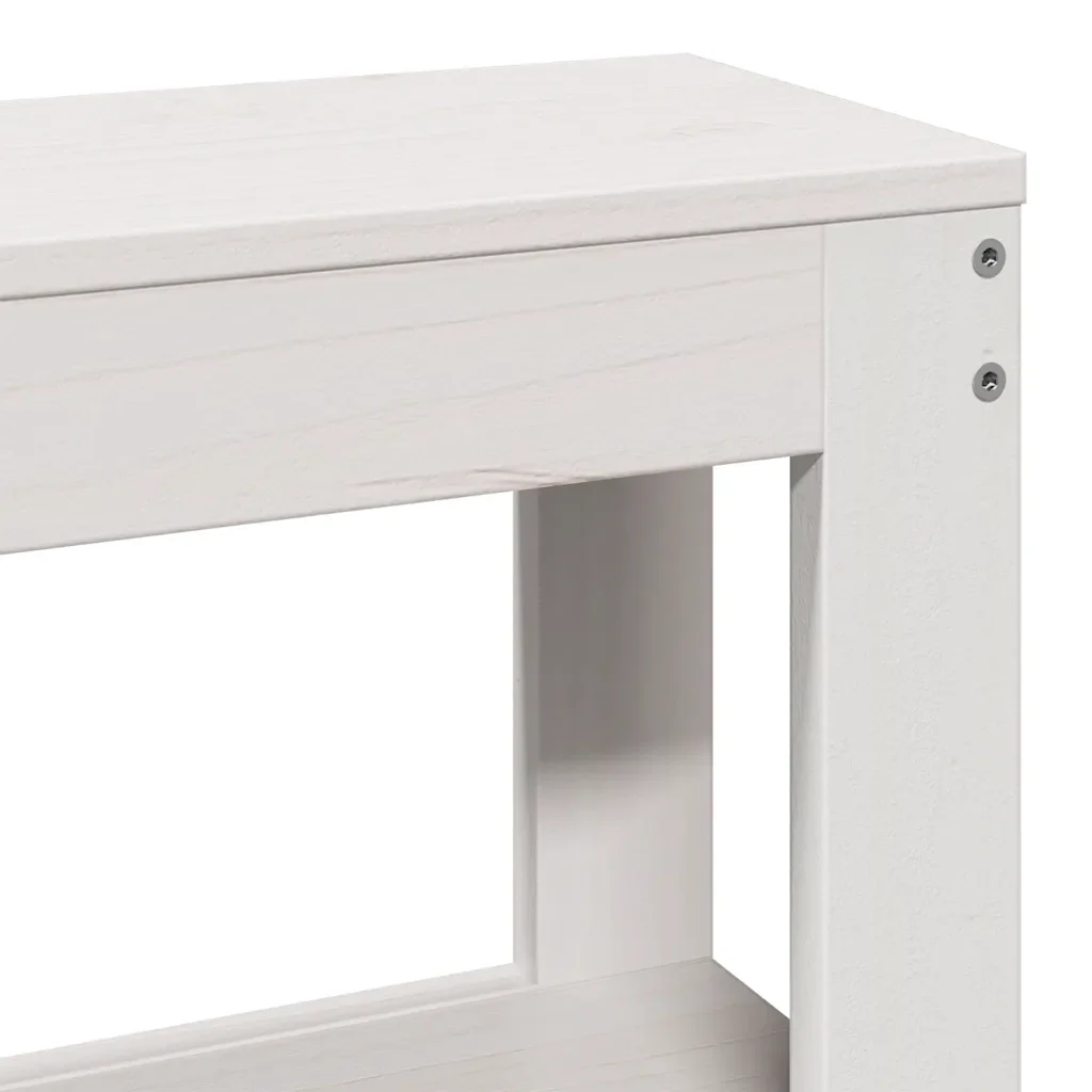 Letto matrimoniale | Letto per adulti | Giroletto con Testiera Bianco 120x200 cm Legno Massello di Pino - Image 10