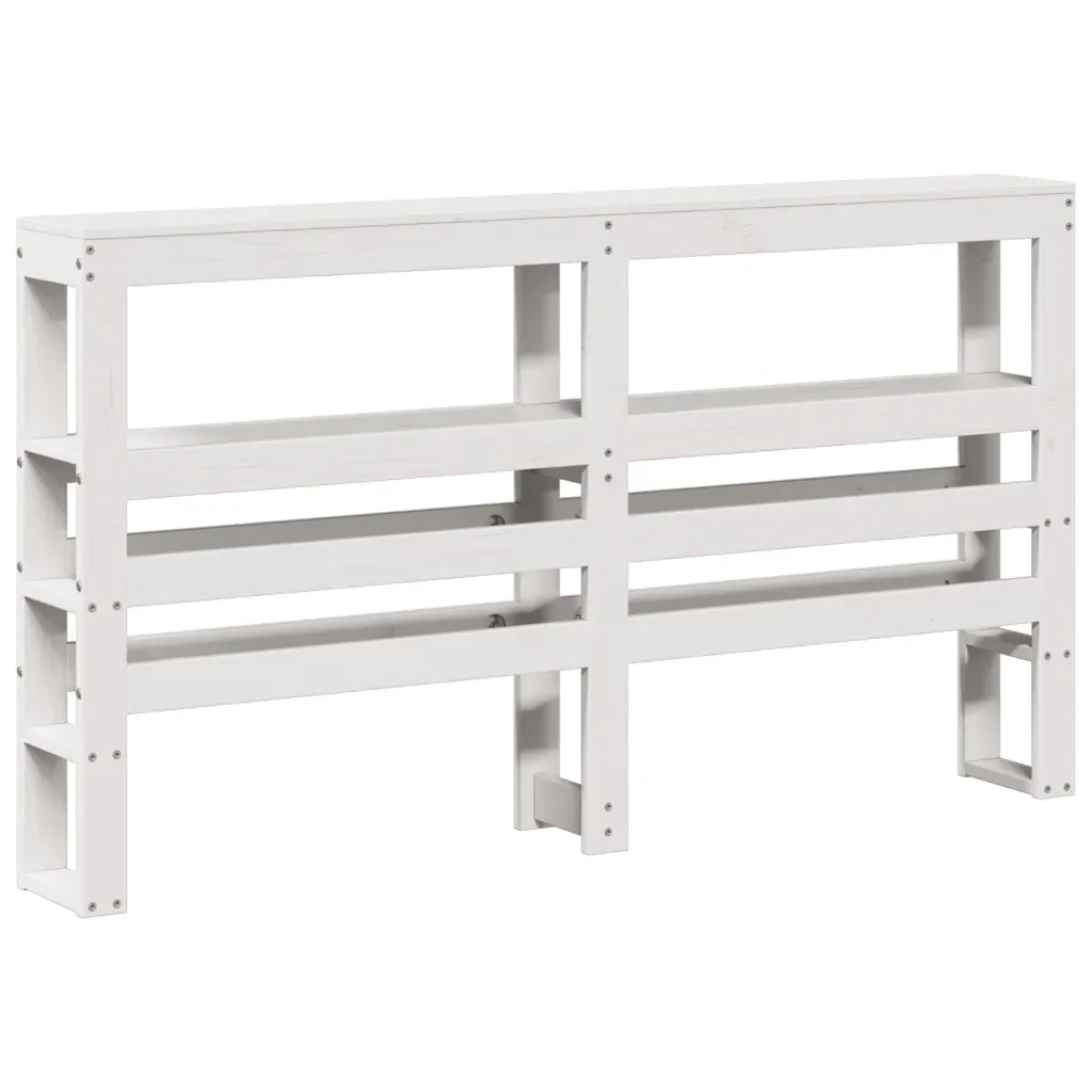 Letto matrimoniale | Letto per adulti | Giroletto con Testiera Bianco 120x200 cm Legno Massello di Pino - Image 6