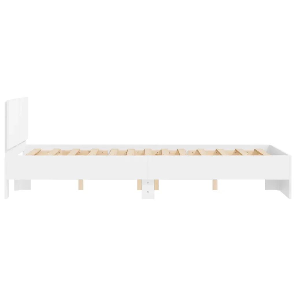Letto matrimoniale | Letto per adulti | Giroletto con Testiera Bianco 135x190 cm - Image 6