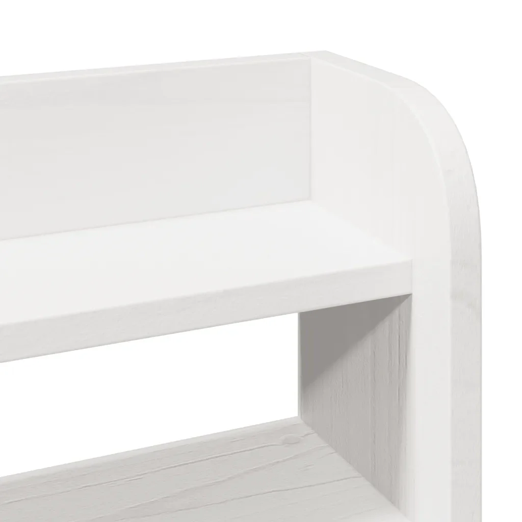 Letto matrimoniale | Letto per adulti | Giroletto con Testiera Bianco 135x190 cm Legno Massello di Pino - Image 9