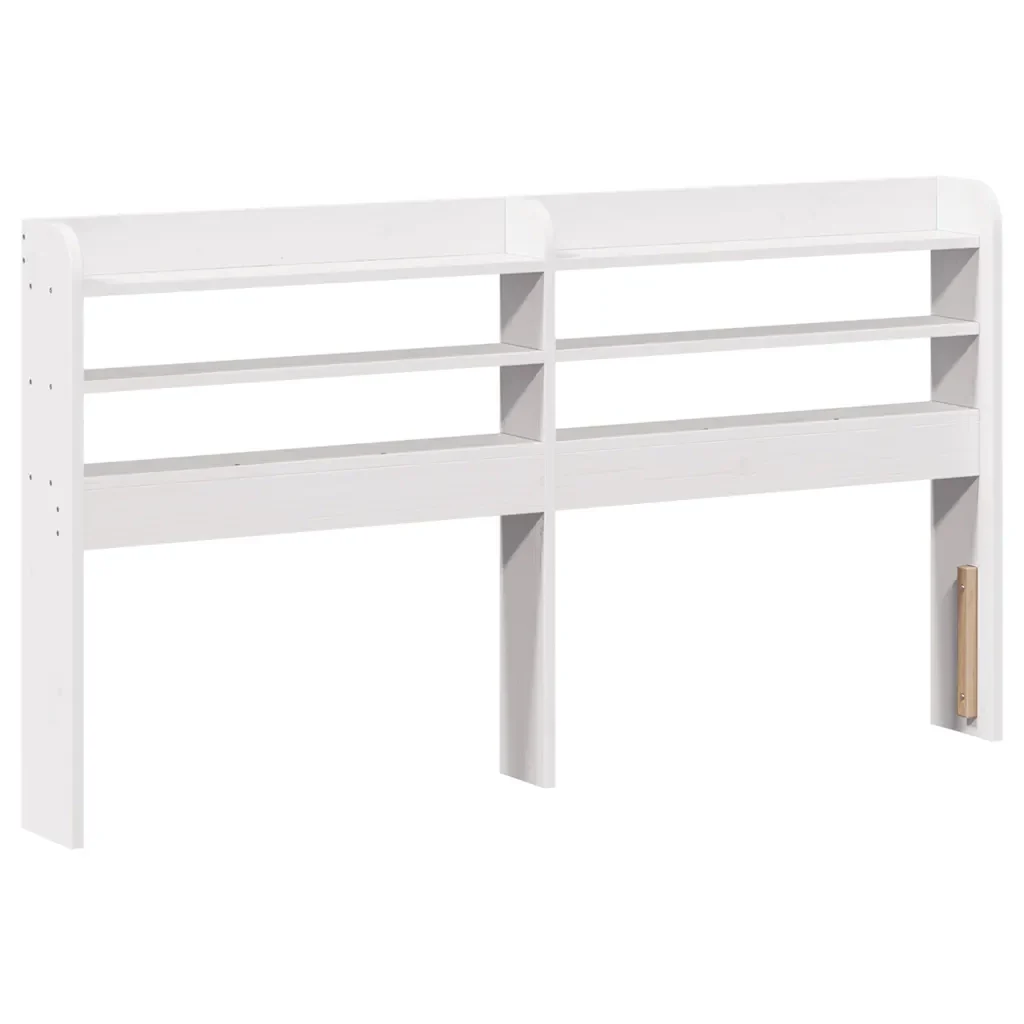 Letto matrimoniale | Letto per adulti | Giroletto con Testiera Bianco 135x190 cm Legno Massello di Pino - Image 6