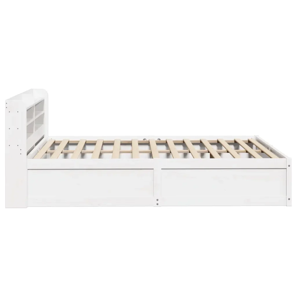 Letto matrimoniale | Letto per adulti | Giroletto con Testiera Bianco 140x190 cm in Legno Massello Pino - Image 7