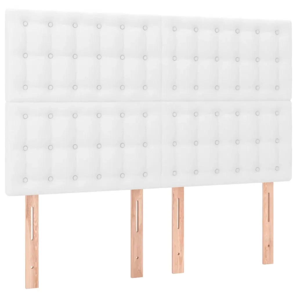 Letto matrimoniale | Letto per adulti | Giroletto con Testiera Bianco 140x190 cm in Similpelle - Image 9