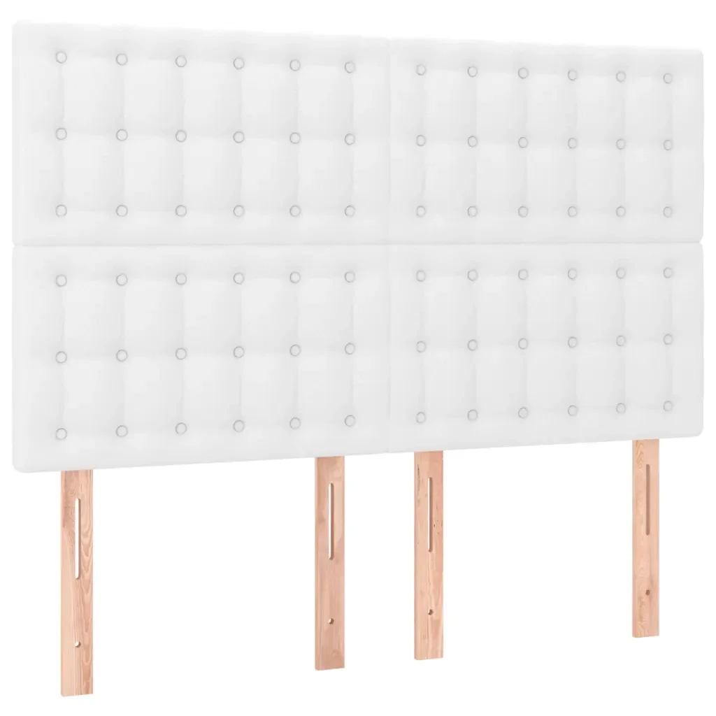 Letto matrimoniale | Letto per adulti | Giroletto con Testiera Bianco 140x200 cm in Similpelle - Image 9