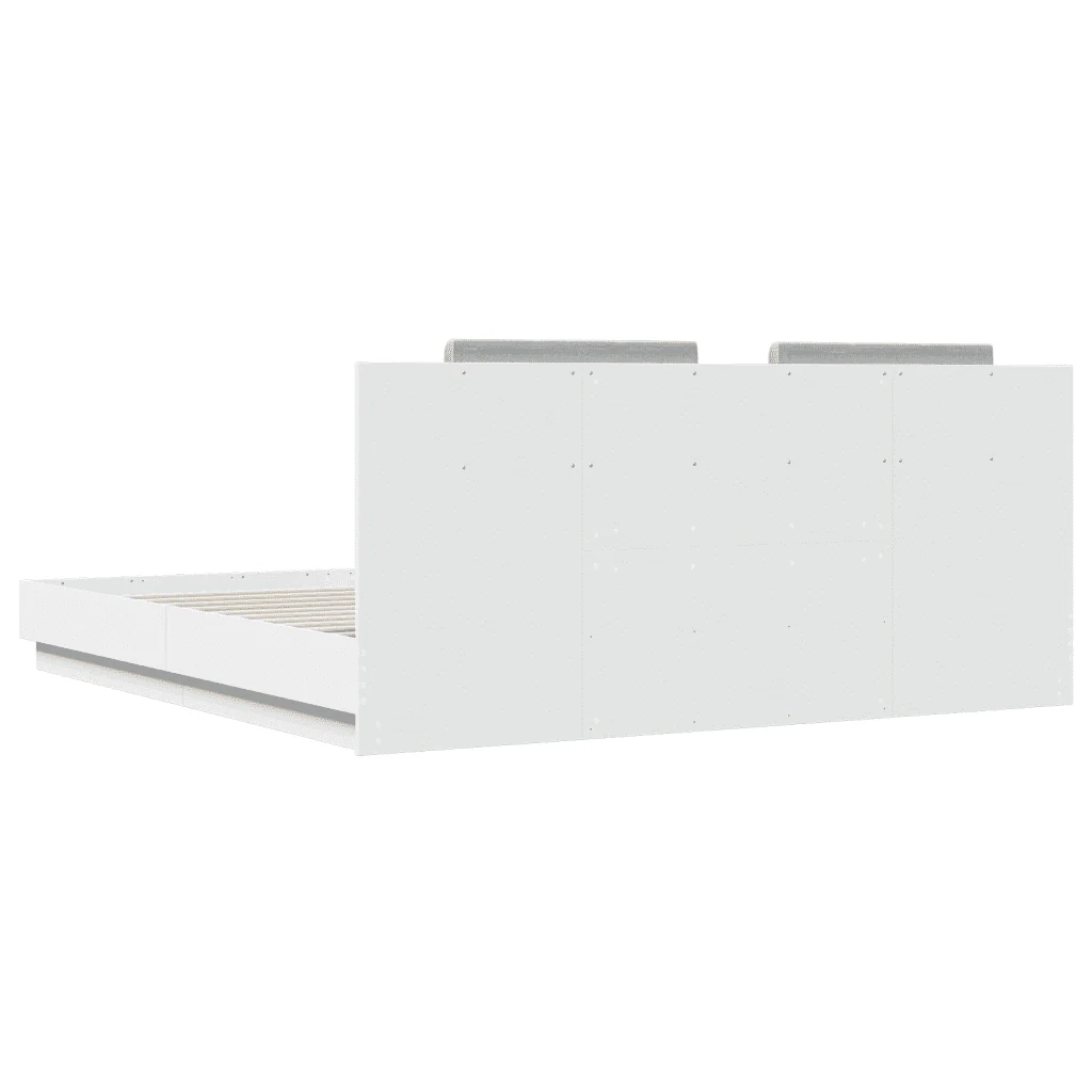 Letto matrimoniale | Letto per adulti | Giroletto con Testiera Bianco 180x200 cm in Legno Multistrato - Image 6