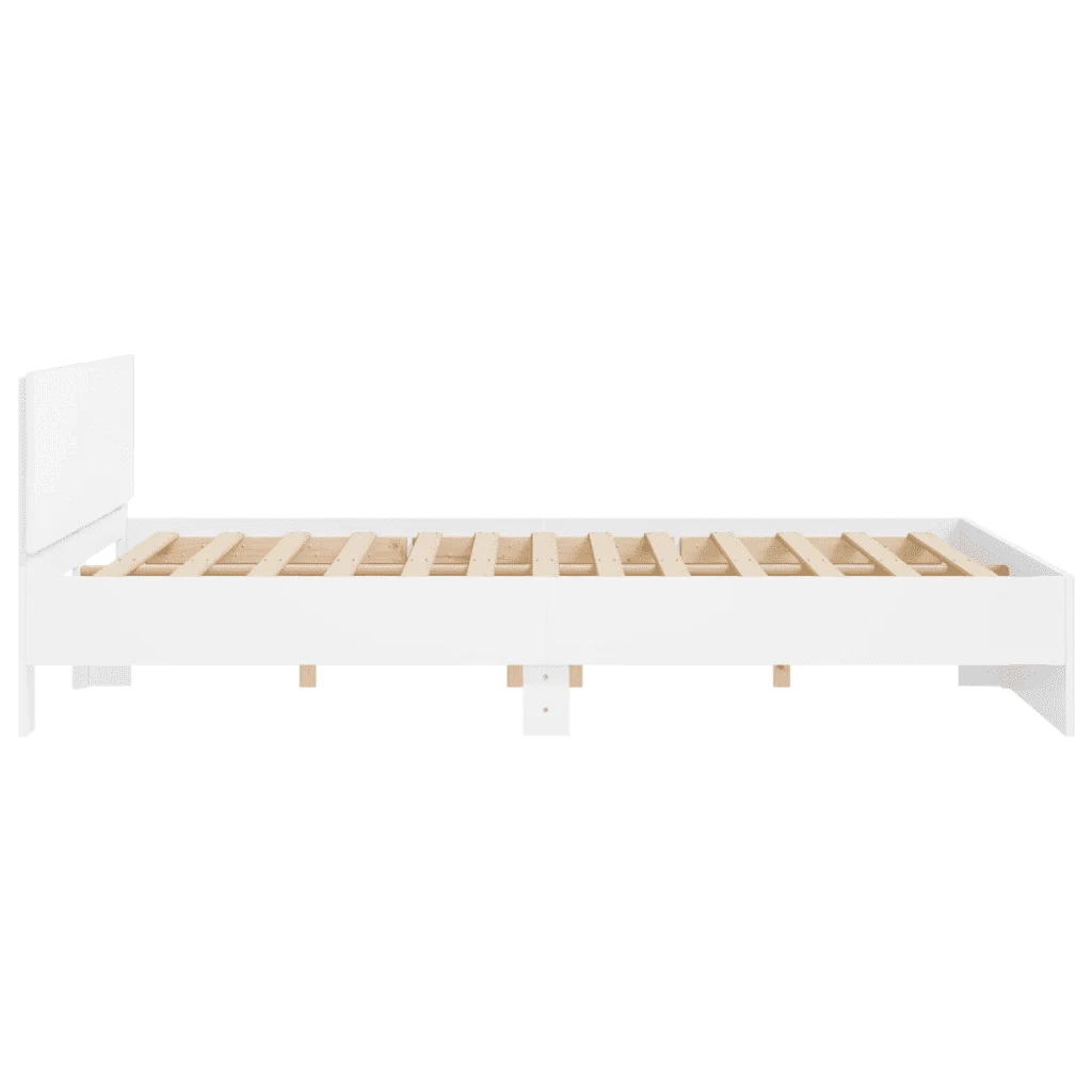 Letto matrimoniale | Letto per adulti | Giroletto con Testiera Bianco 200x200 cm - Image 6