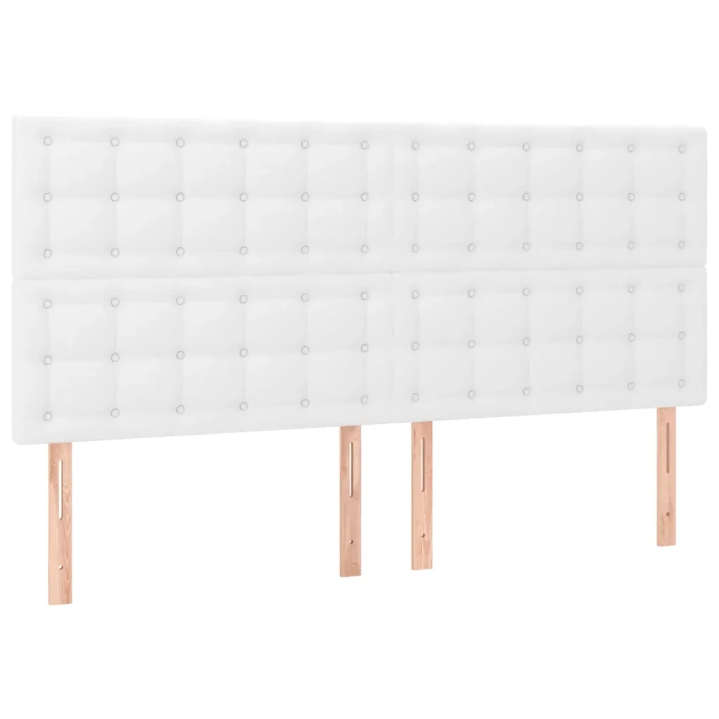 Letto matrimoniale | Letto per adulti | Giroletto con Testiera Bianco 200x200 cm in Similpelle - Image 9