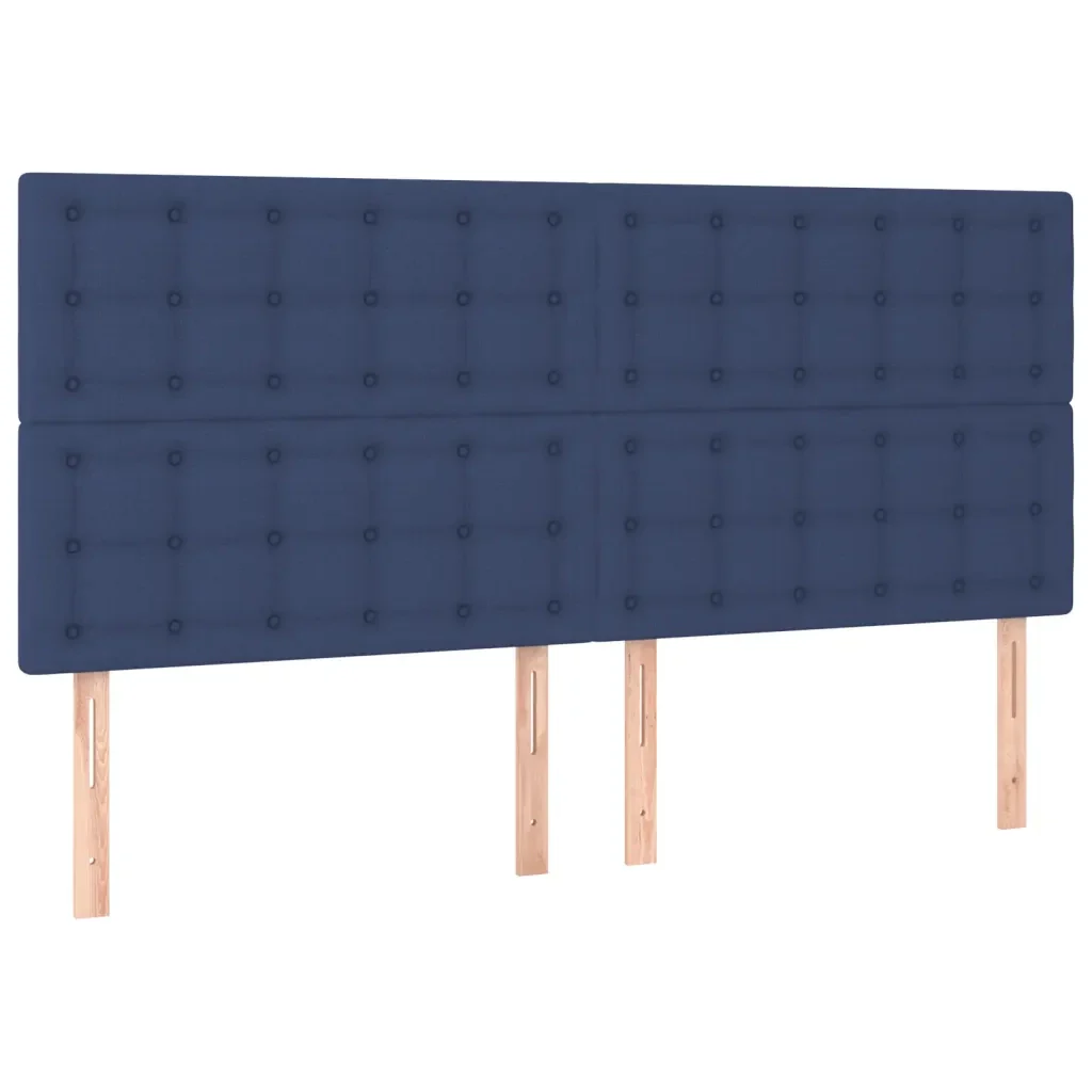 Letto matrimoniale | Letto per adulti | Giroletto con Testiera Blu 180x200 cm in Tessuto - Image 9