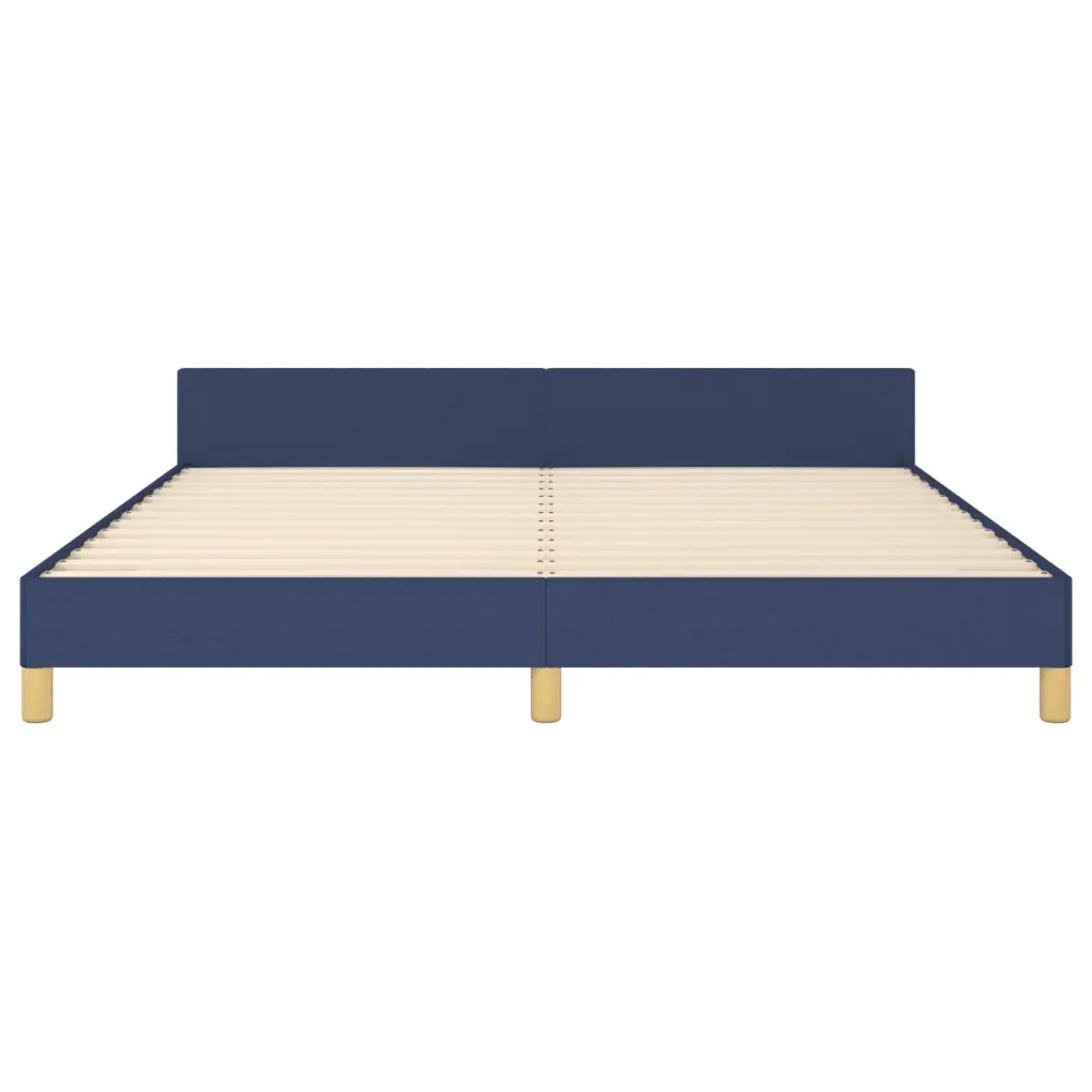 Letto matrimoniale | Letto per adulti | Giroletto con Testiera Blu 180x200 cm in Tessuto - Image 6