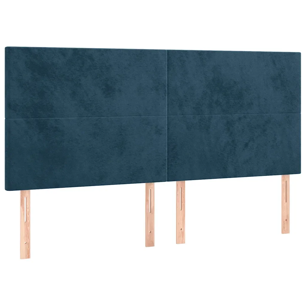 Letto matrimoniale | Letto per adulti | Giroletto con Testiera Blu Scuro 180x200 cm in Velluto - Image 9