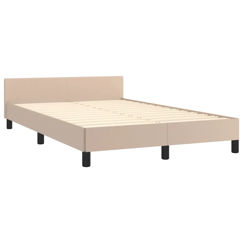 Letto matrimoniale | Letto per adulti | Giroletto con Testiera Cappuccino 120x200 cm in Similpelle - Image 5