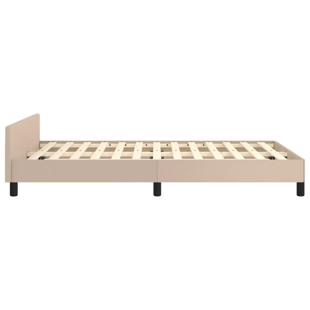 Letto matrimoniale | Letto per adulti | Giroletto con Testiera Cappuccino 120x200 cm in Similpelle - Image 7