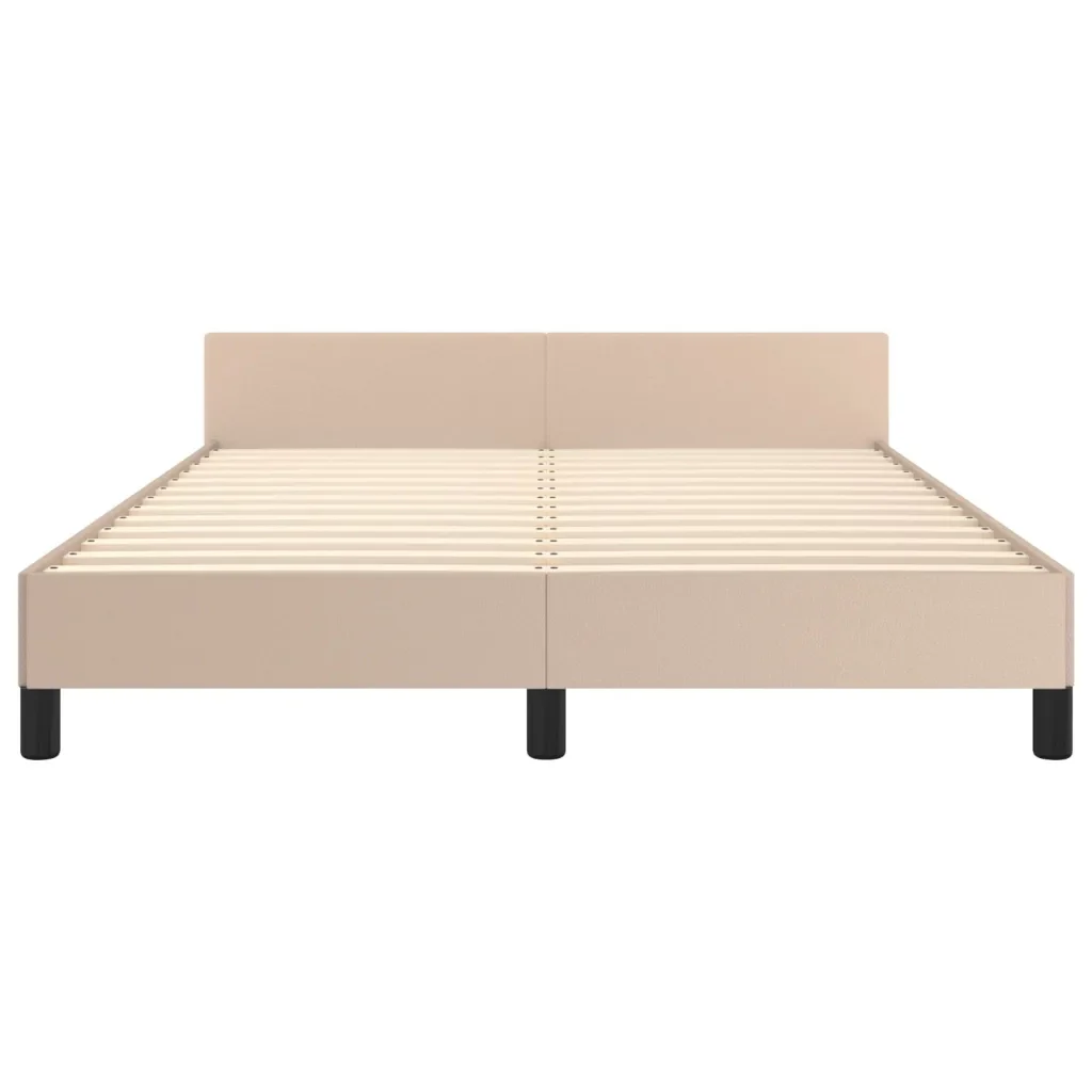 Letto matrimoniale | Letto per adulti | Giroletto con Testiera Cappuccino 140x190 cm in Similpelle - Image 6