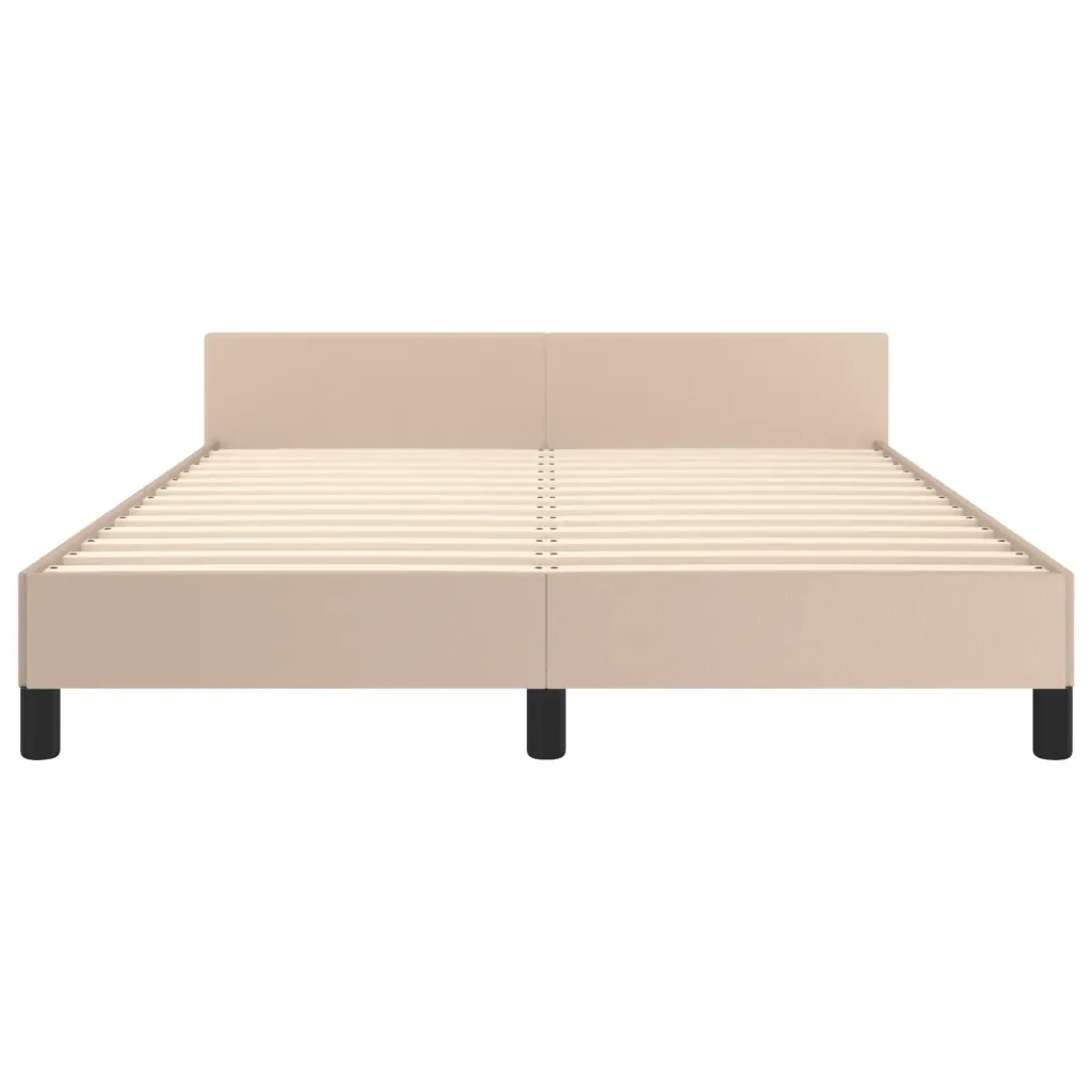 Letto matrimoniale | Letto per adulti | Giroletto con Testiera Cappuccino 140x200 cm in Similpelle - Image 6