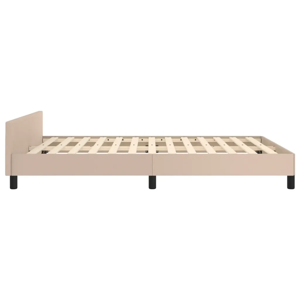 Letto matrimoniale | Letto per adulti | Giroletto con Testiera Cappuccino 140x200 cm in Similpelle - Image 7