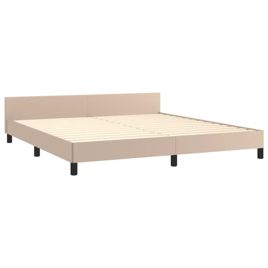 Letto matrimoniale | Letto per adulti | Giroletto con Testiera Cappuccino 180x200 cm in Similpelle - Image 5