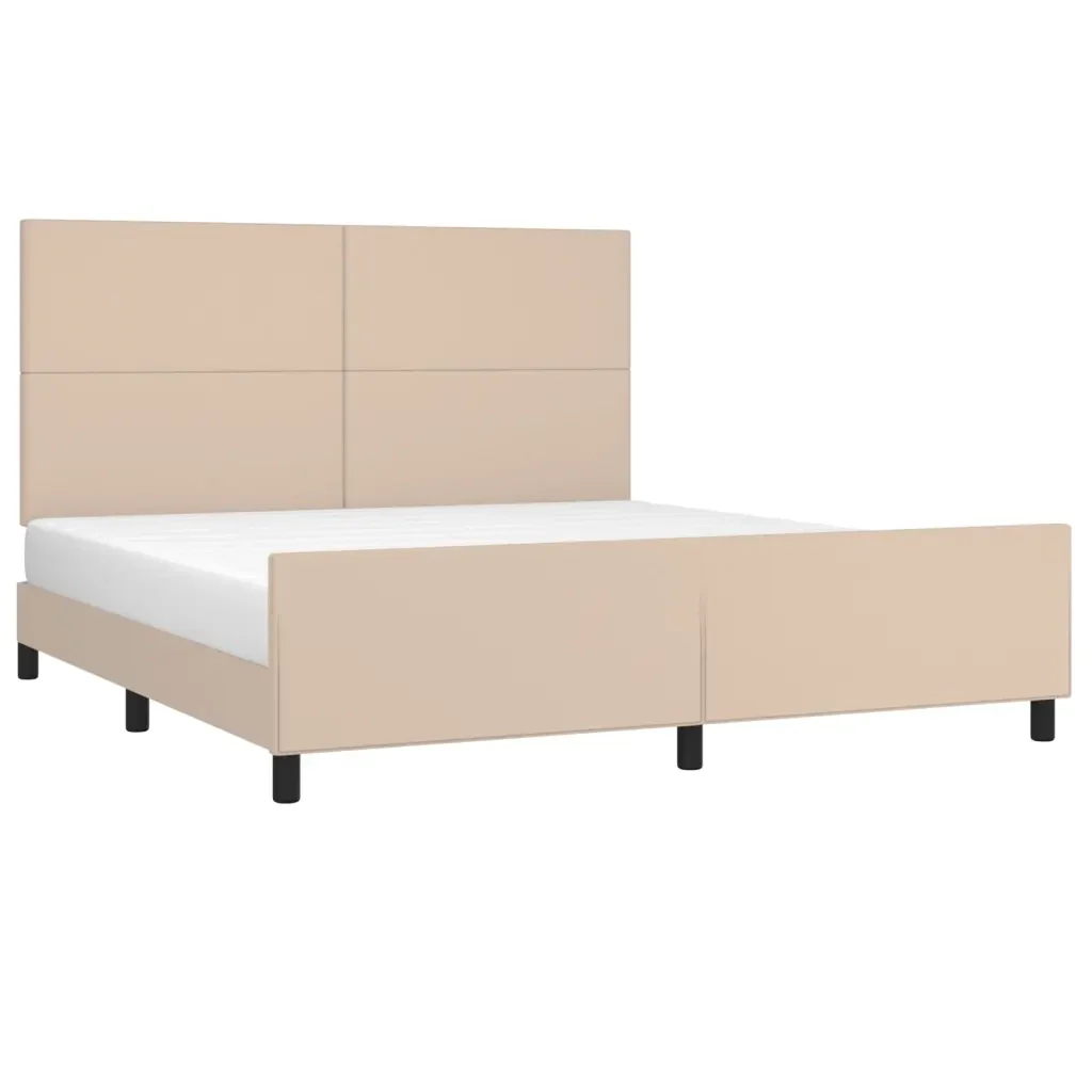 Letto matrimoniale | Letto per adulti | Giroletto con Testiera Cappuccino 180x200 cm in Similpelle - Image 3