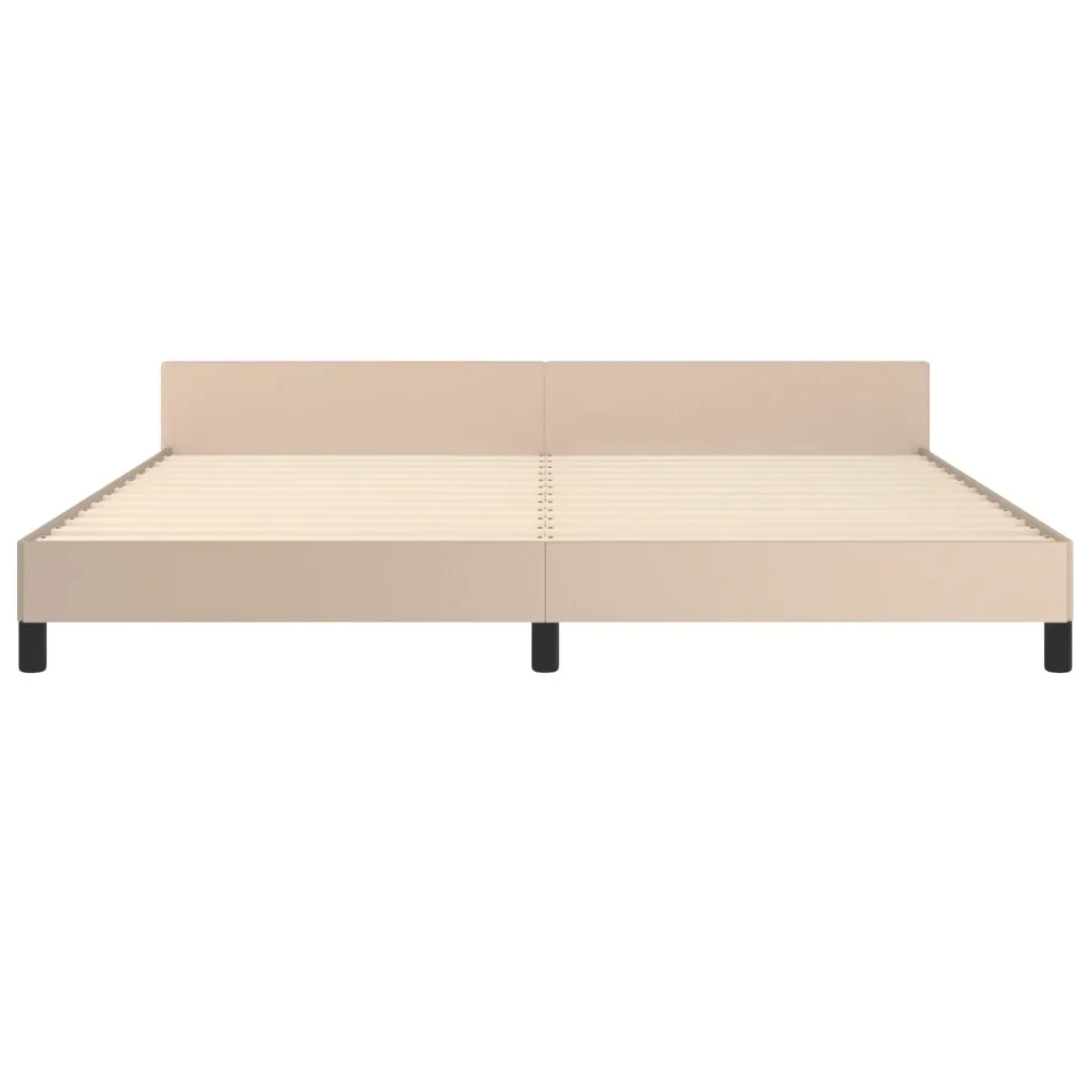 Letto matrimoniale | Letto per adulti | Giroletto con Testiera Cappuccino 200x200 cm in Similpelle - Image 6