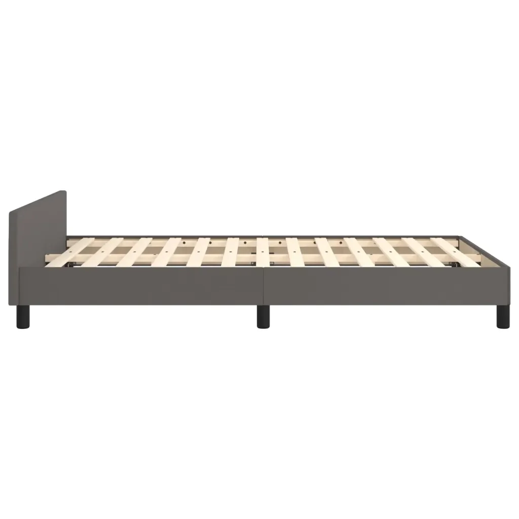 Letto matrimoniale | Letto per adulti | Giroletto con Testiera Crema 120x200 cm in Similpelle - Image 7