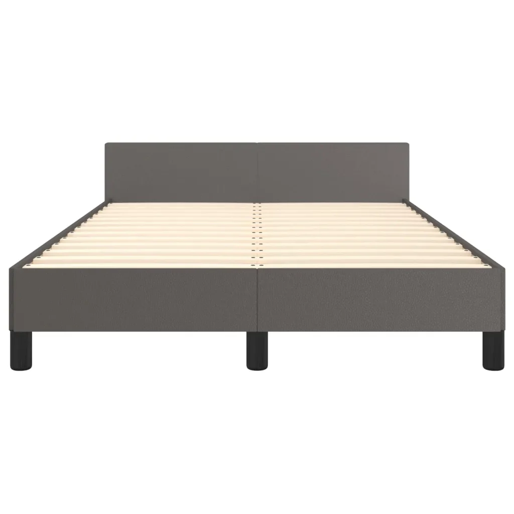 Letto matrimoniale | Letto per adulti | Giroletto con Testiera Crema 120x200 cm in Similpelle - Image 6