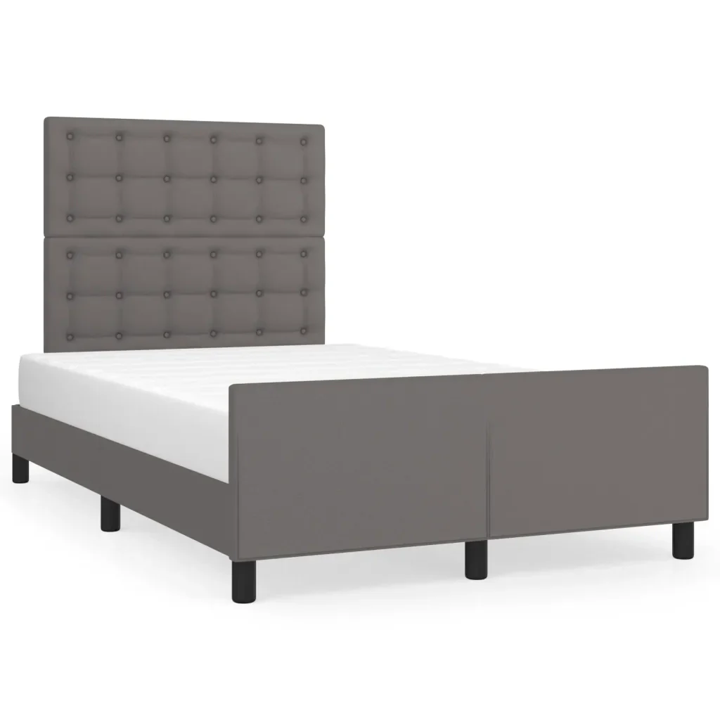 Letto matrimoniale | Letto per adulti | Giroletto con Testiera Crema 120x200 cm in Similpelle