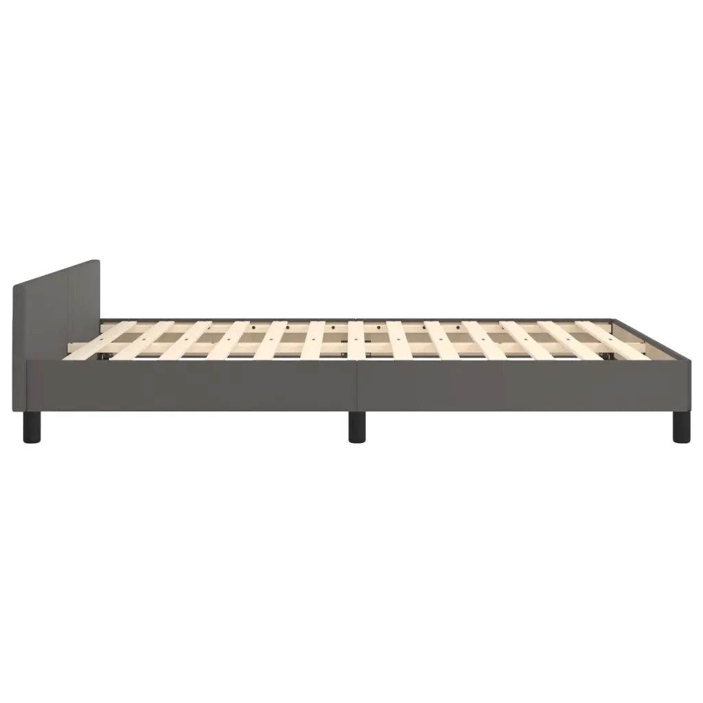 Letto matrimoniale | Letto per adulti | Giroletto con Testiera Crema 140x190 cm in Similpelle - Image 7
